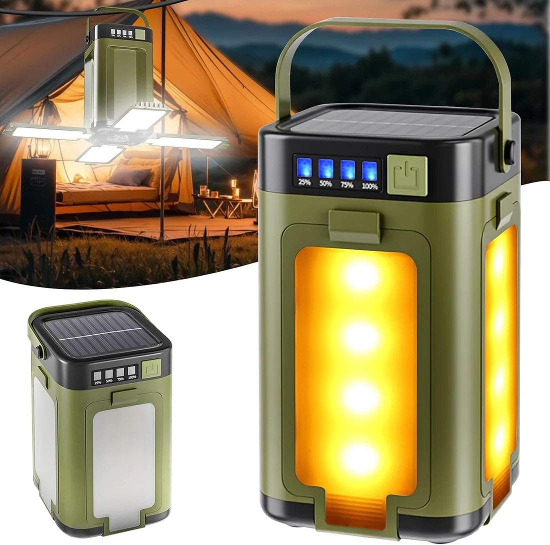 2000mAh Solar 2-in-1 Camping Lantern and Power Bank