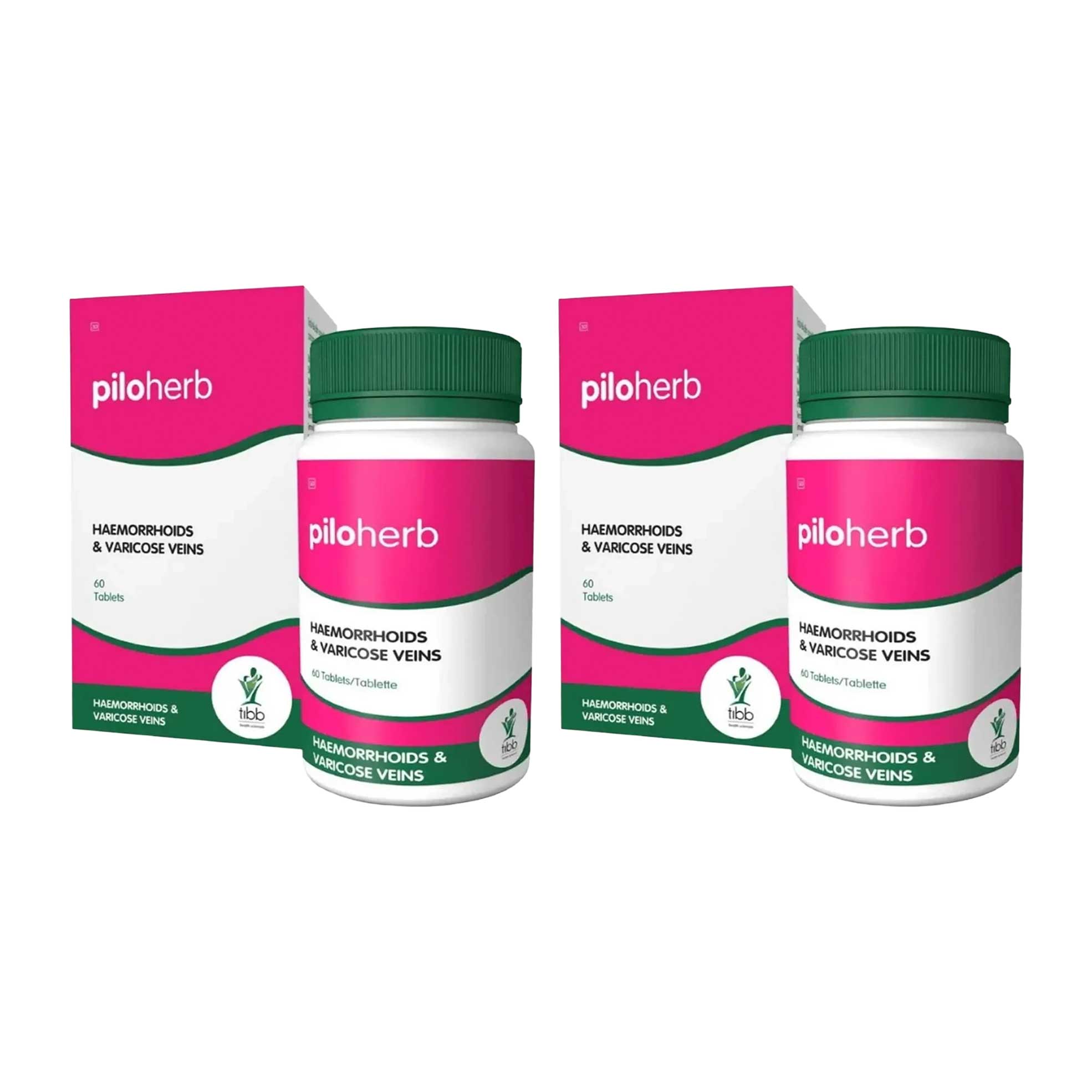 2x 60's Piloherb Haemorrhoid Management Tablets