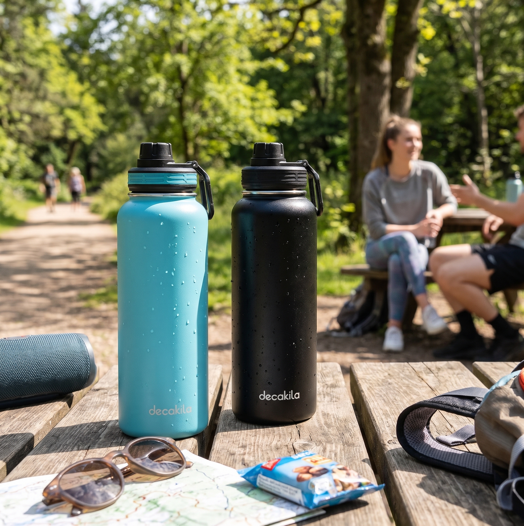 2x 1.1L Double Insulated Water Bottles