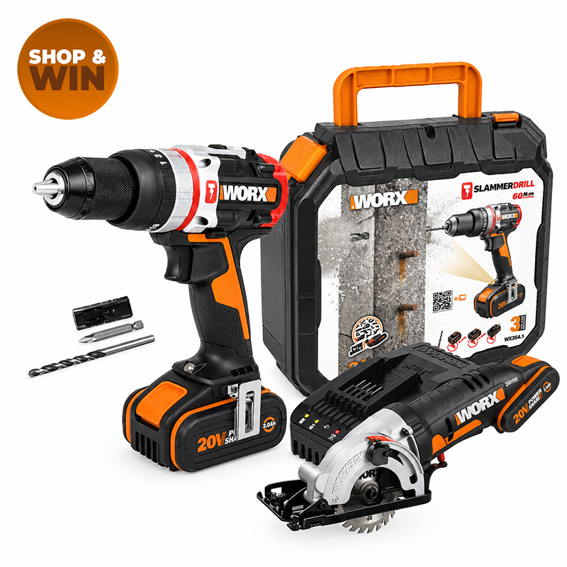 20V Cordless Slammer Hammer Drill and Circular Saw Combo