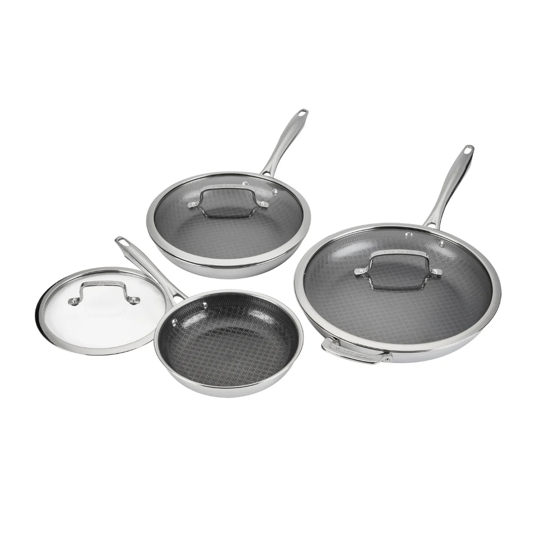 6-Piece FusionElite+ Stainless Steel Frying Pan Set