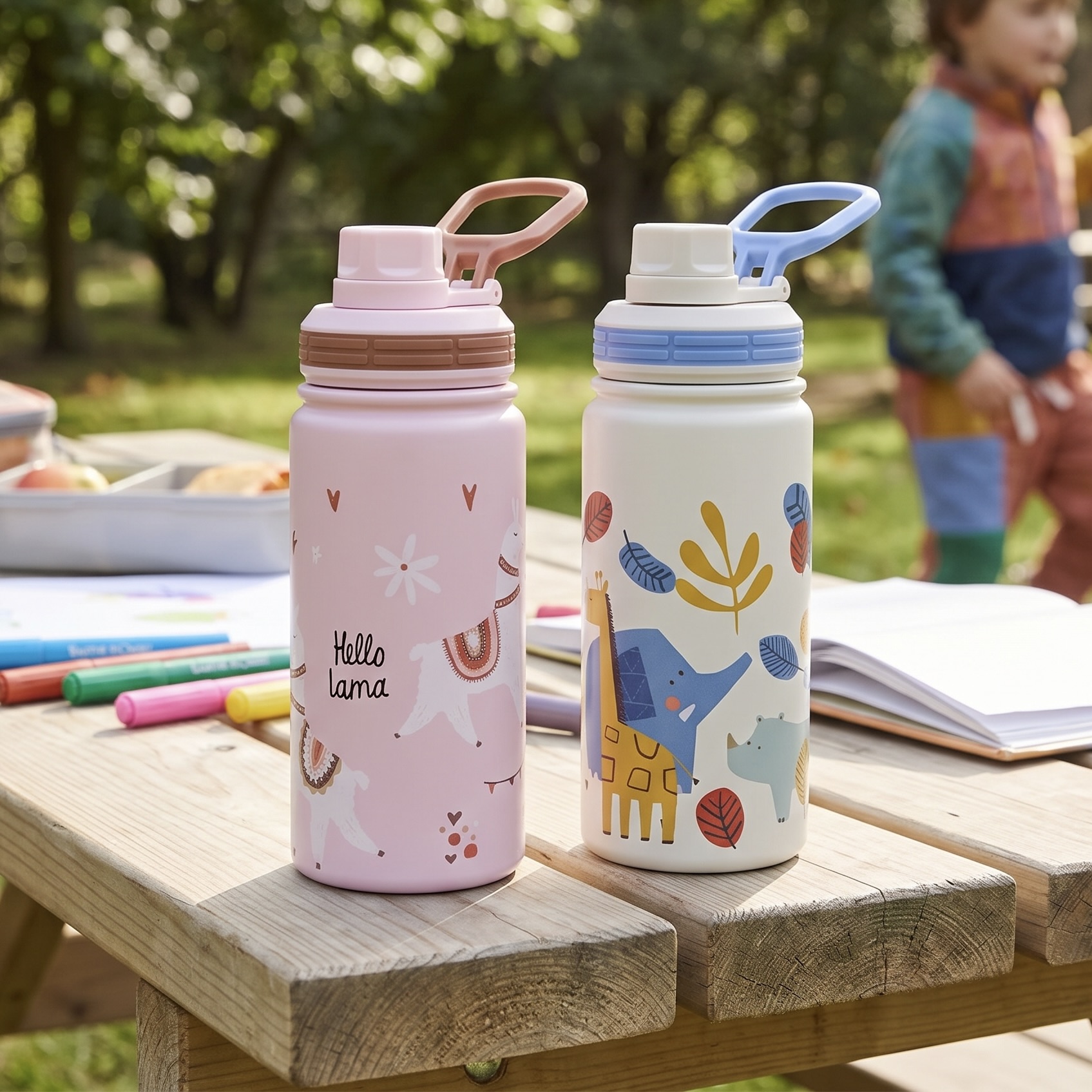 2x 500ml Kids Stainless Steel Insulated Bottles
