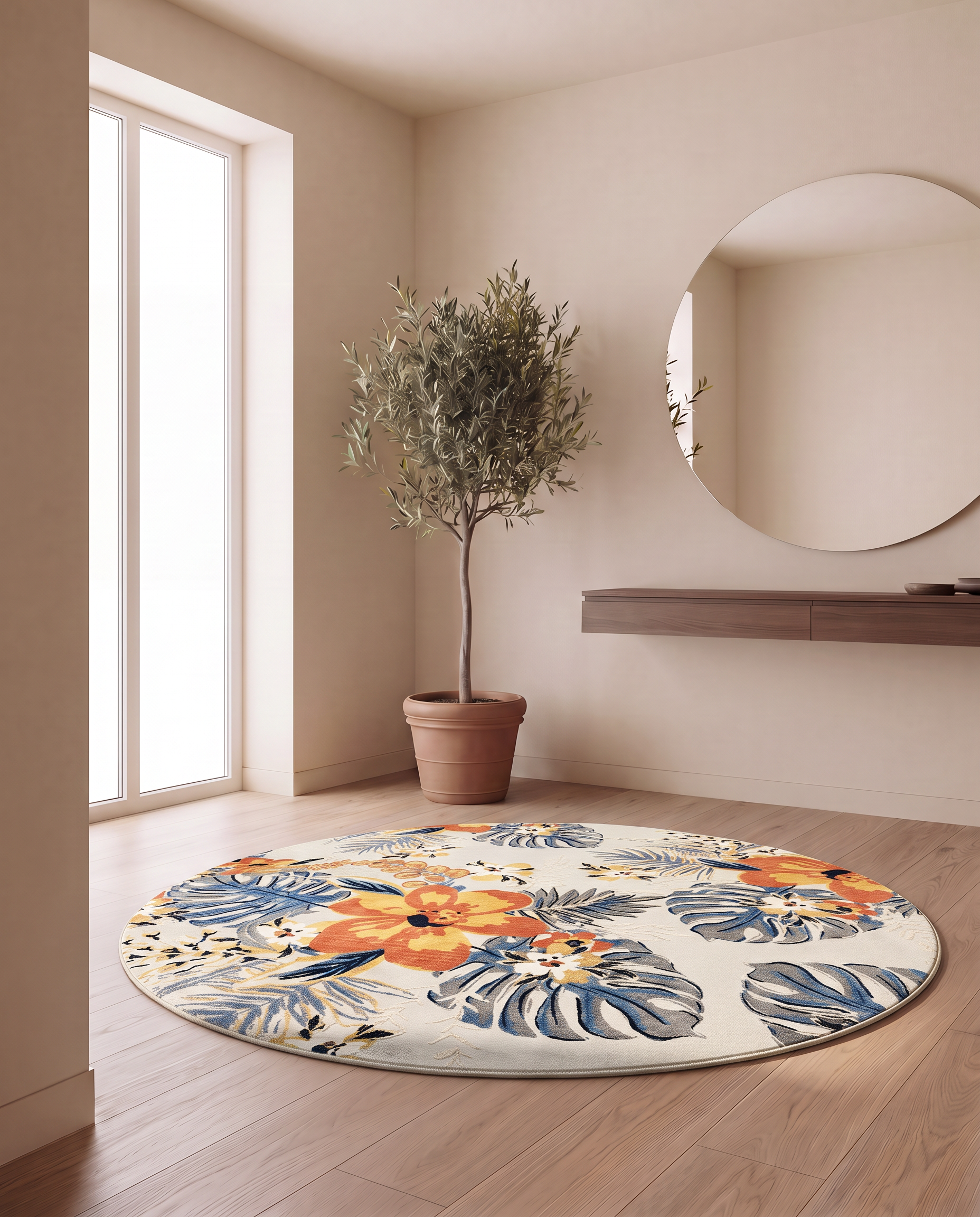 Botanical Muted Floral Round
