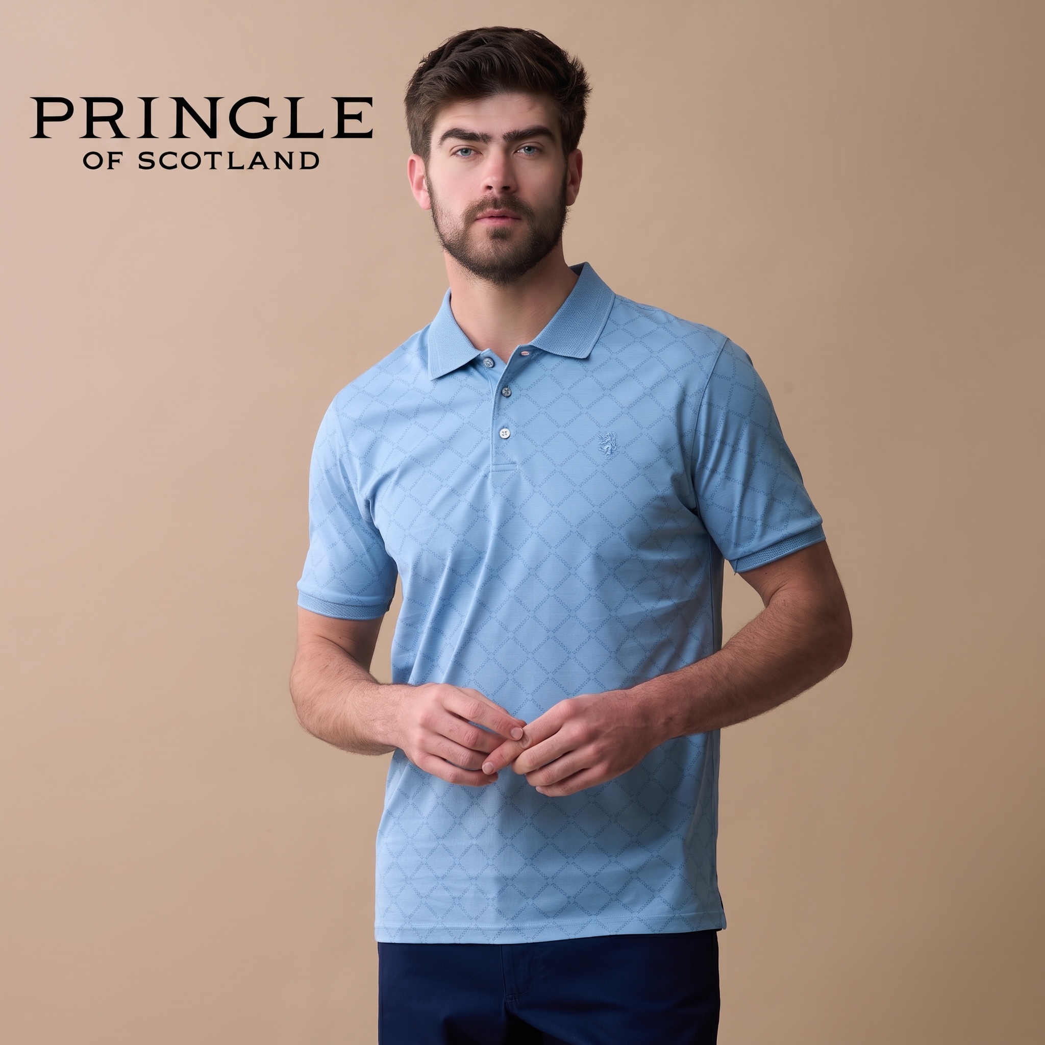 Men's Graeme Printed Mercerized Golfer