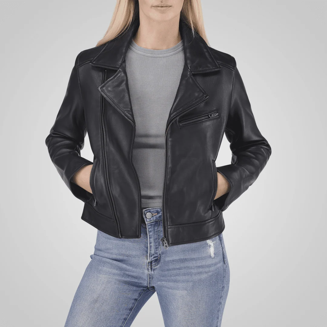 Ladies Sophia Genuine Leather Jacket