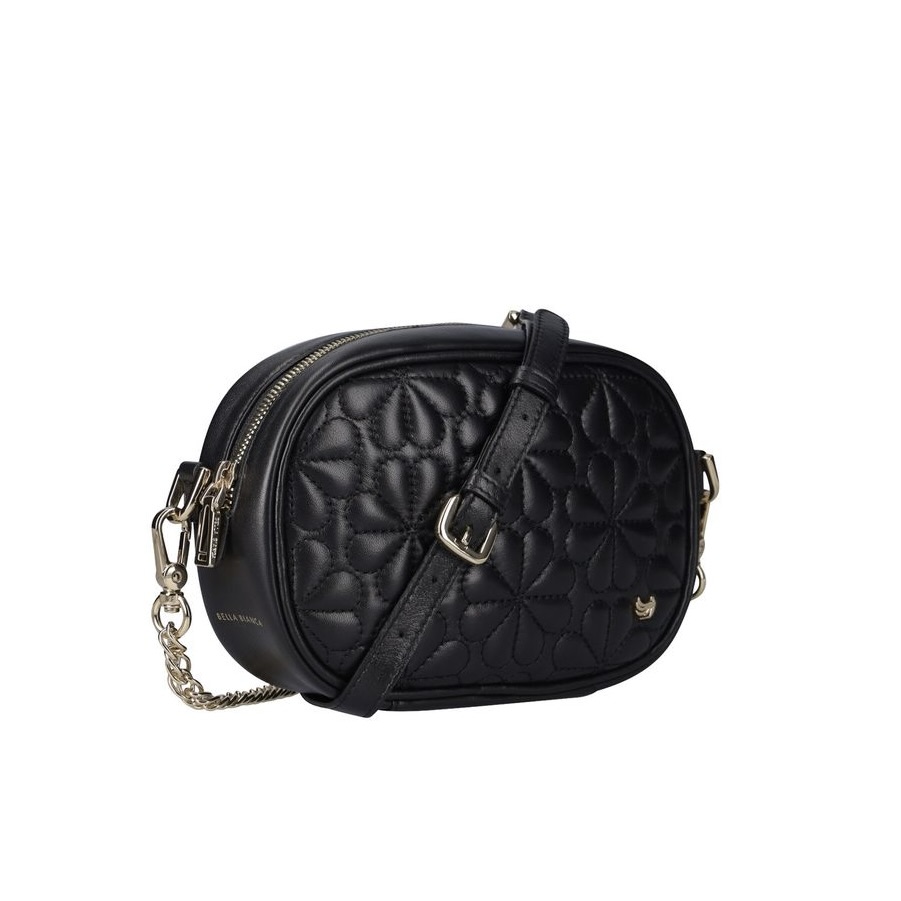 Genuine Leather Quilted Oval Boxy Handbag
