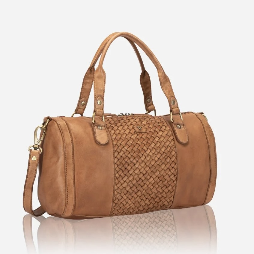 Genuine Leather Diaz Tan Duffel/Barrel Bag