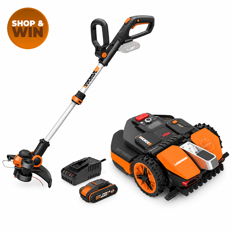 20V Cordless Robotic Lawn Mower with AI Vision and Grass Trimmer Combo