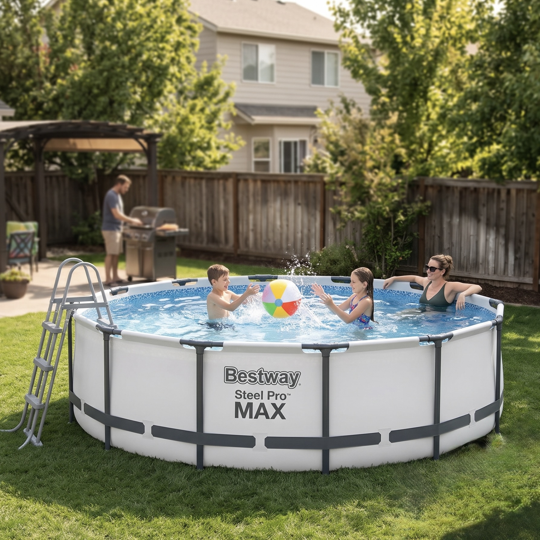 4.57m x 1.07m Steel Pro MAX Frame Pool with Pump and Ladder