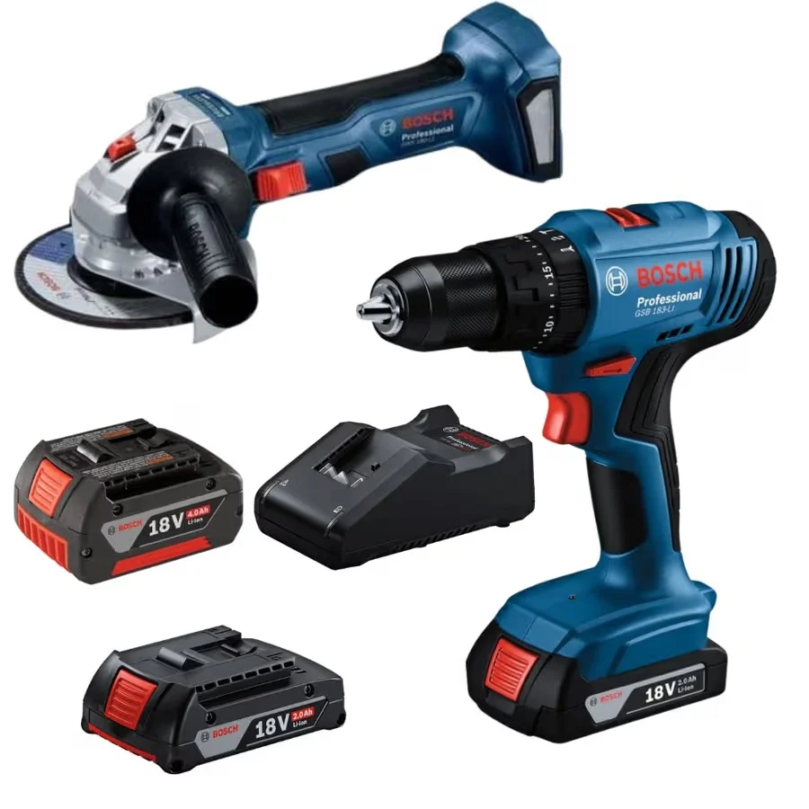 18V Cordless Drill and Angle Grinder Combo Kit
