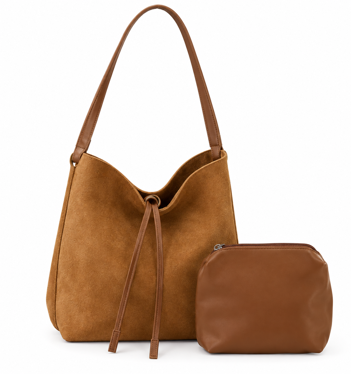 Slouchy Bucket Bag with Makeup Bag