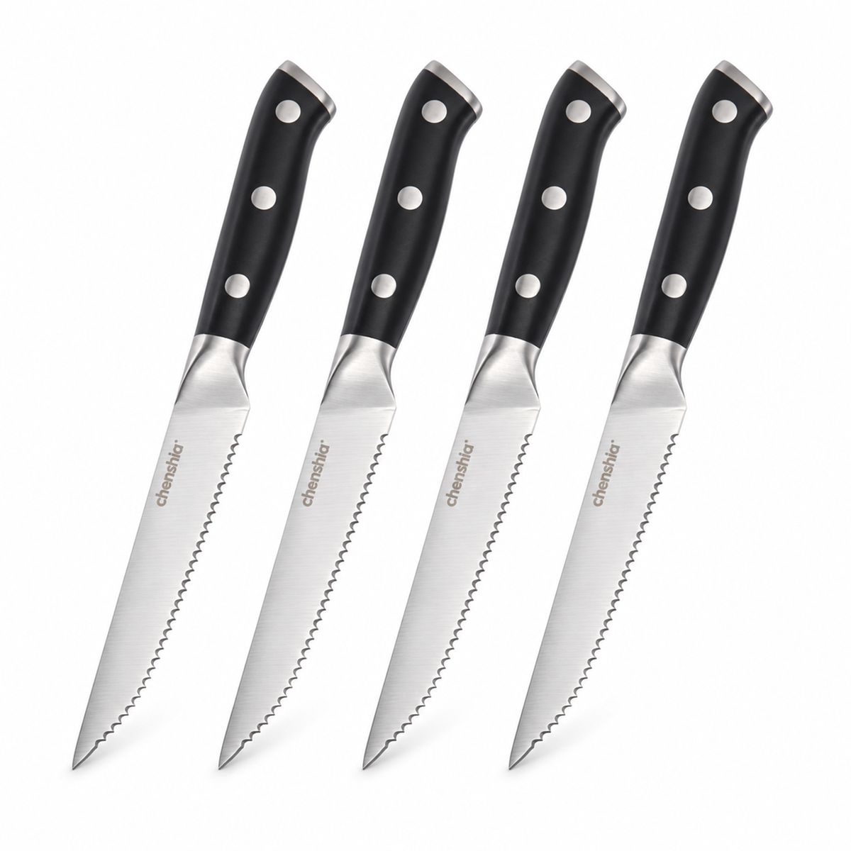4-Piece Serrated Stainless Steel Steak Knife Set