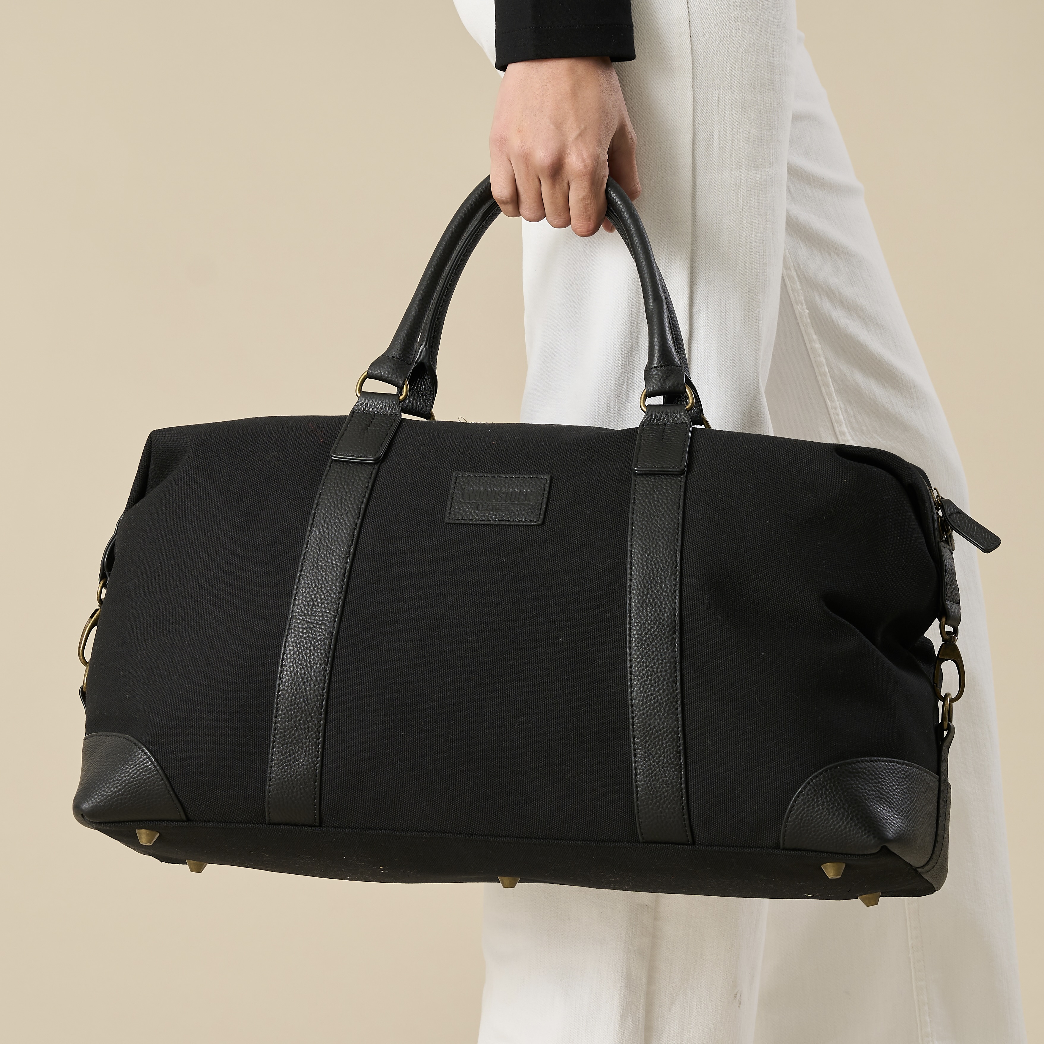 Genuine Leather and Canvas Oxford Duffel Bag