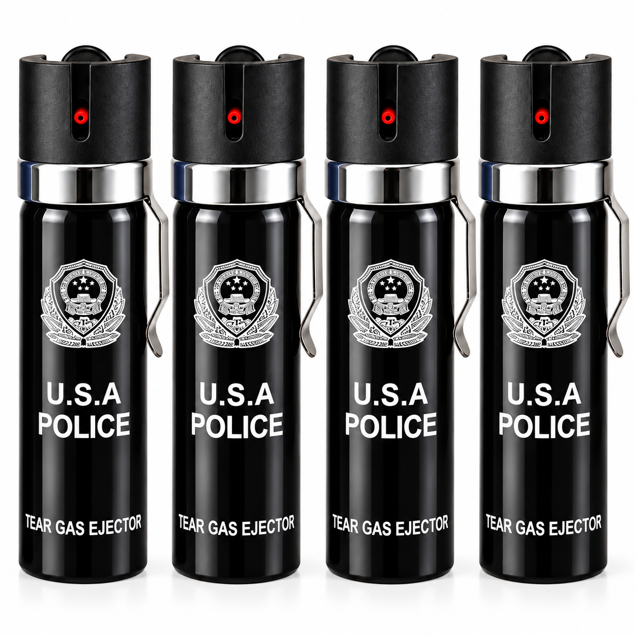 4x 110ml Pepper Sprays with Belt Clip