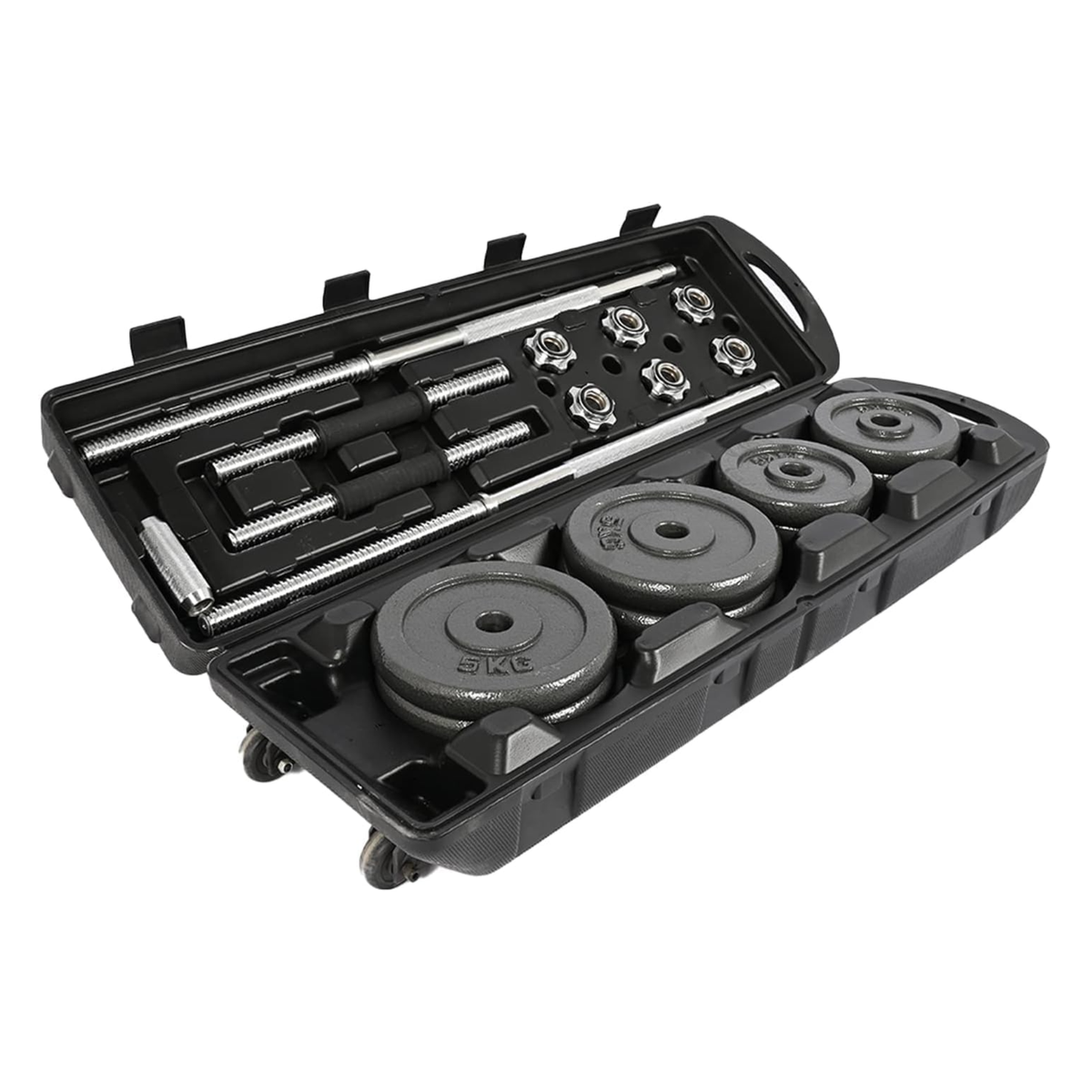 50kg Barbell and Dumbbell Weight Set with Carrying Case