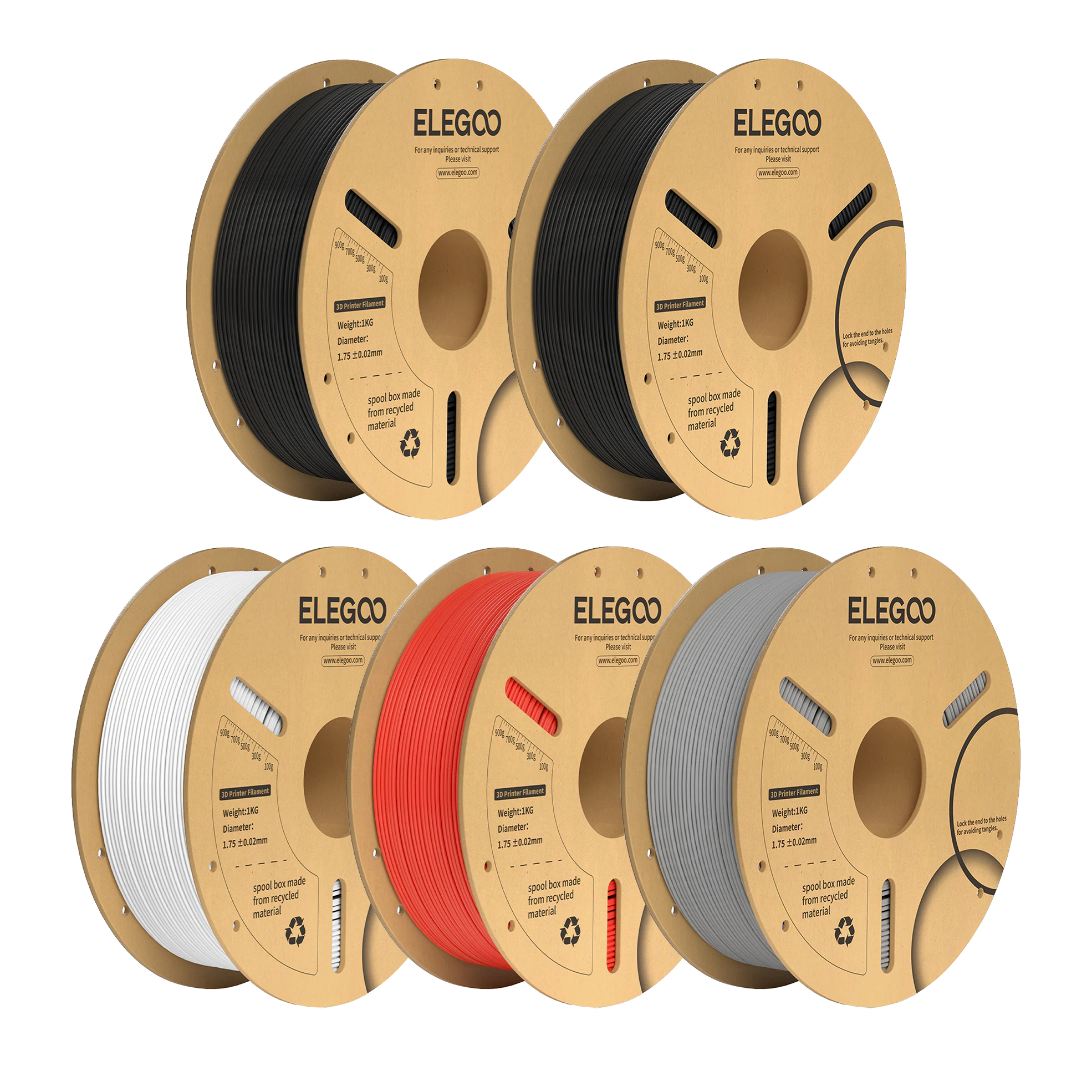 1kg 1.75mm PLA+ Basics Filament Bundle