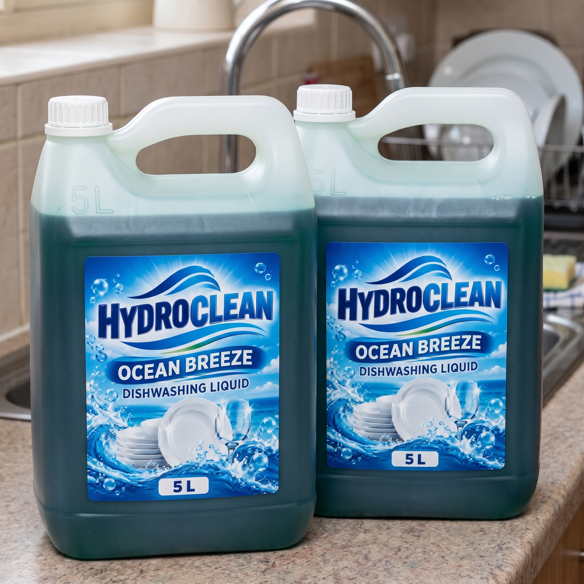 2x 5L Ocean Breeze Dishwashing Liquids