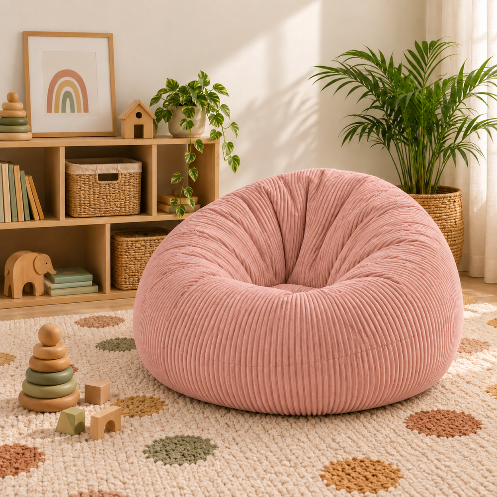 90cm Ribbed Kid's Cloud Children's Bean Bag Chair