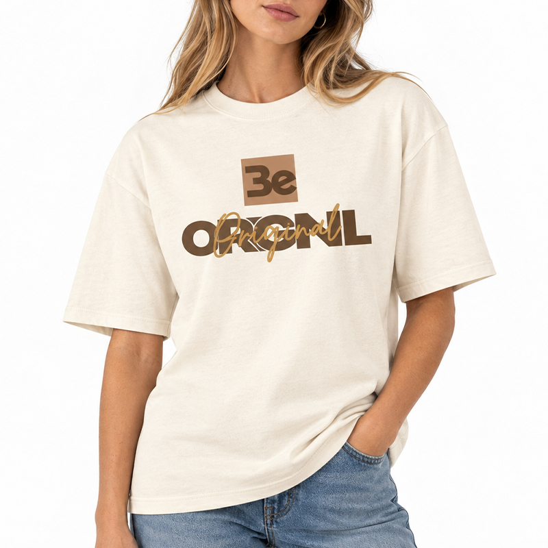 Unisex Printed Be Original Drop Sleeve T-Shirt