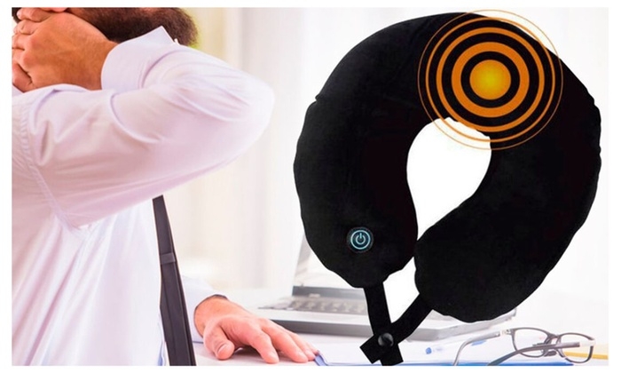 50 off on Vibrating Microbead Neck Massaging Travel Pillow