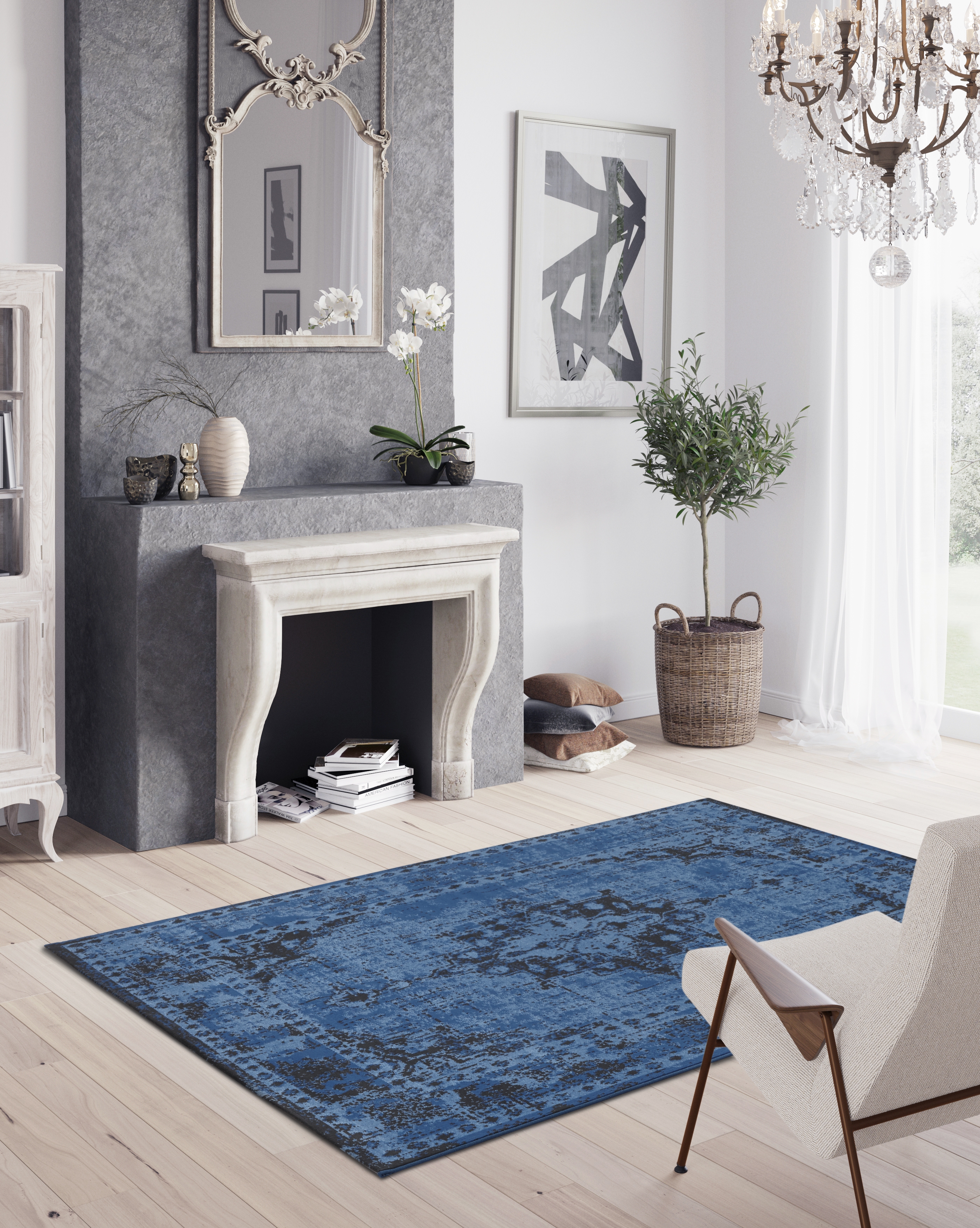 Dark Blue Vintage Inspired