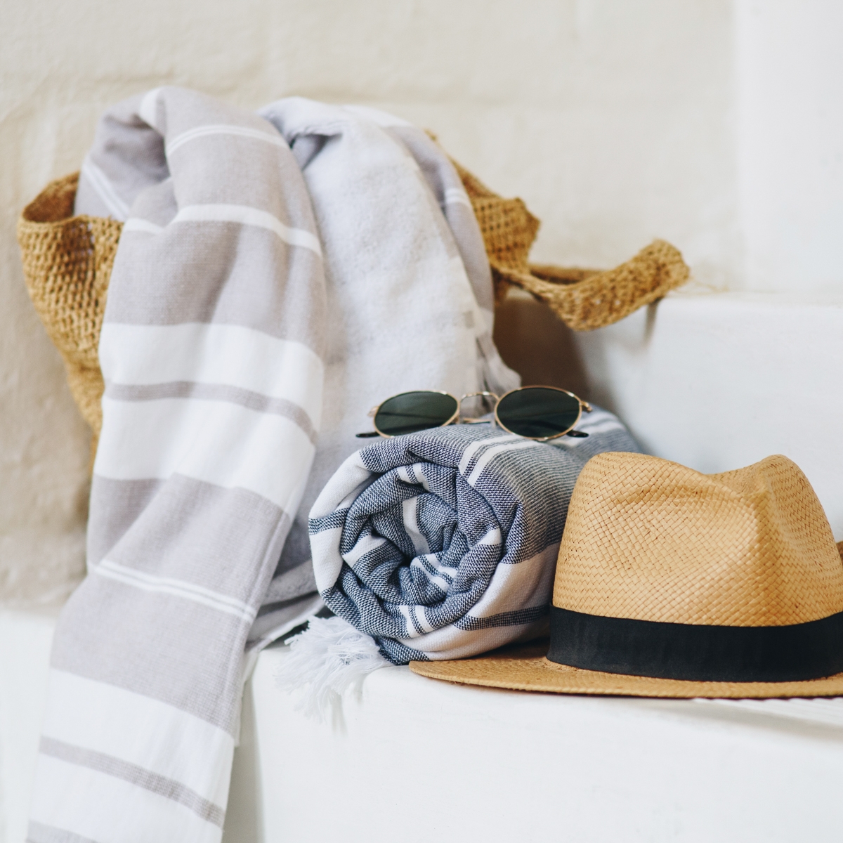 Soft Beige and Dark Navy