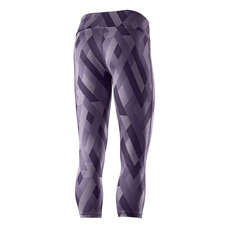 off on Women's Purple Printed 3/4 Tights