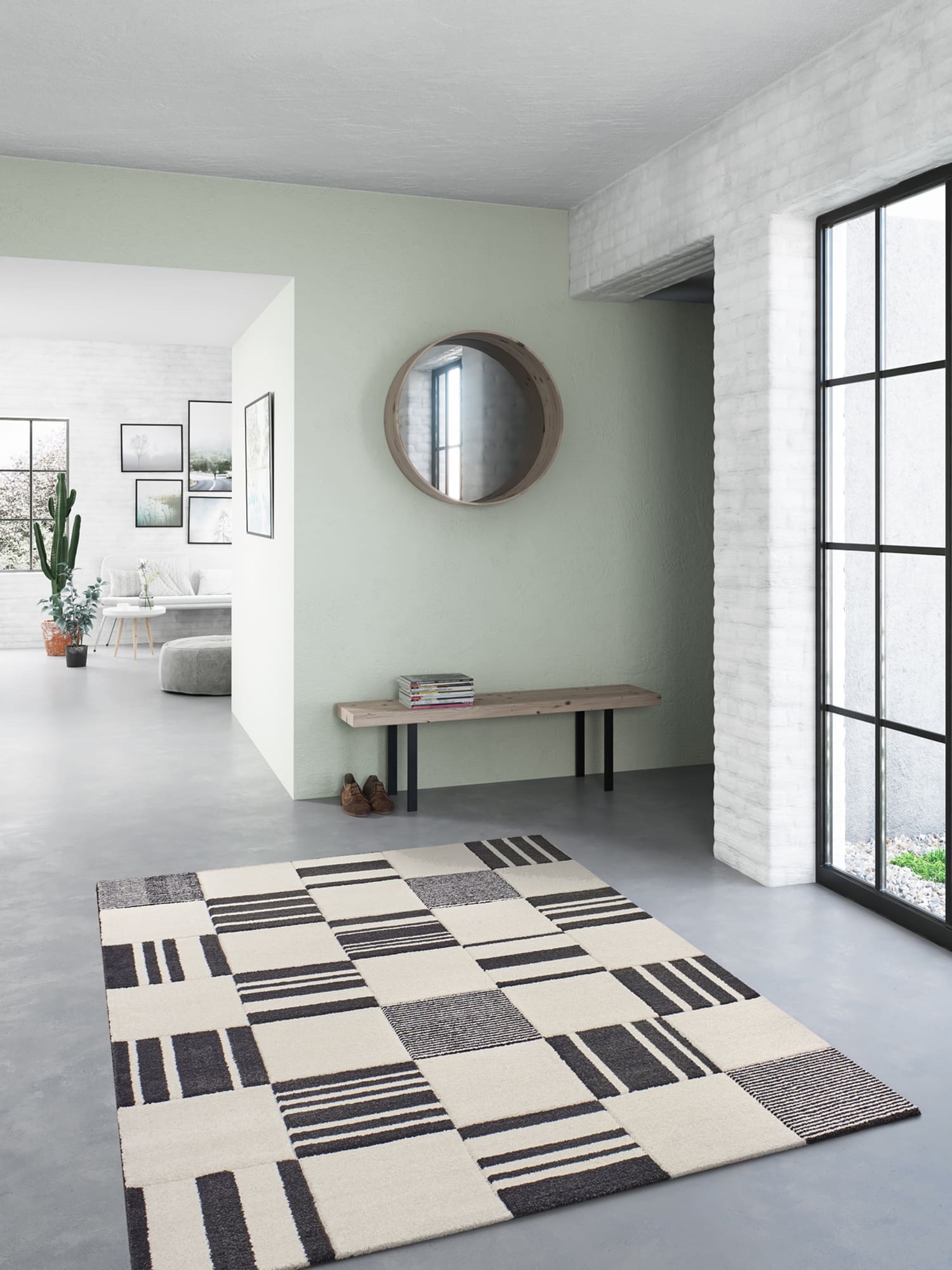 Black & White Modern Linear Square