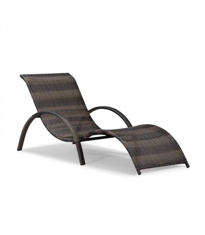 sunlounger rattan grey