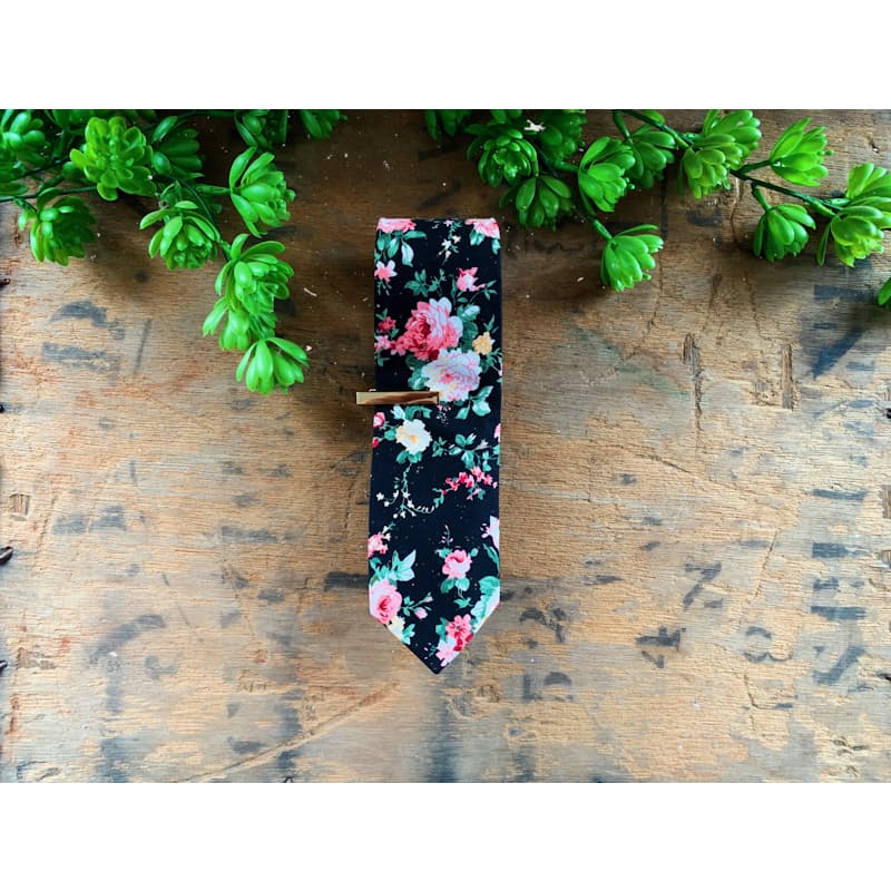 Black Floral (Tie Clip not included)