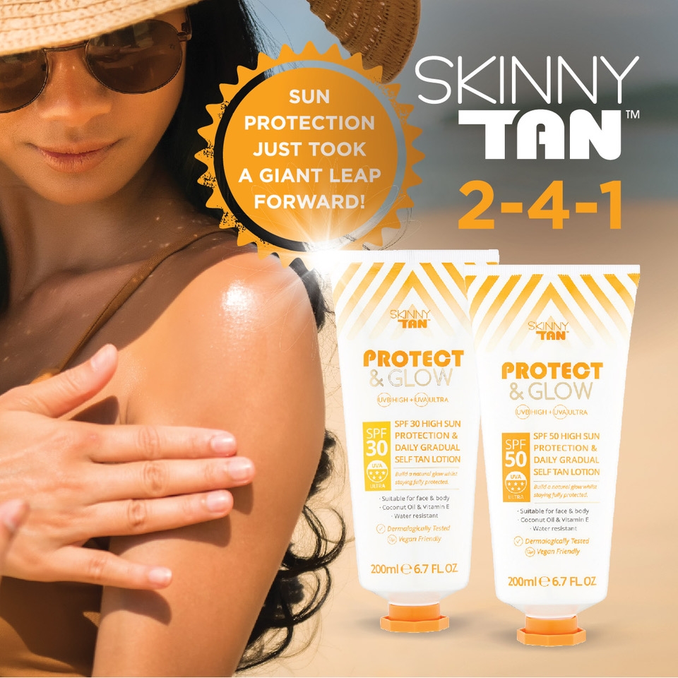 skinny tan protect and glow spf 50