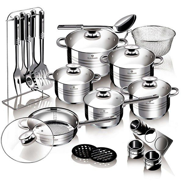 27-Piece Stainless Steel Induction Bottom Jumbo Cookware Set