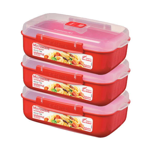 40 off on Pack of 3 1.25L Rectangular Microwave Containers