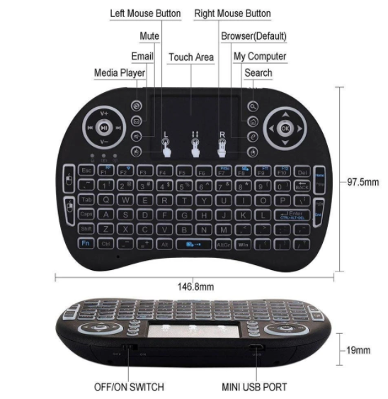 28 off on Backlit Universal Keyboard Remote (Model i8)