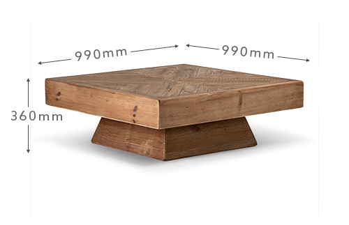 greeniche Cafe Table 800×600 オーク H610mm R1,800 off on Axis Square Pine Coffee Table | OneDayOnly