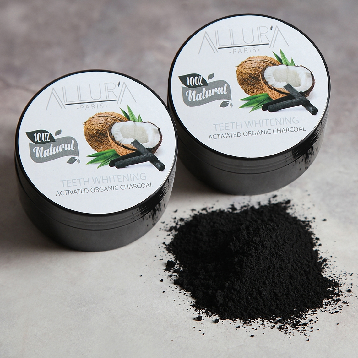 allura charcoal teeth whitening powder