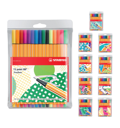 (Please note you will receive one pack of 15 fineliners with one of these randomly selected designs)