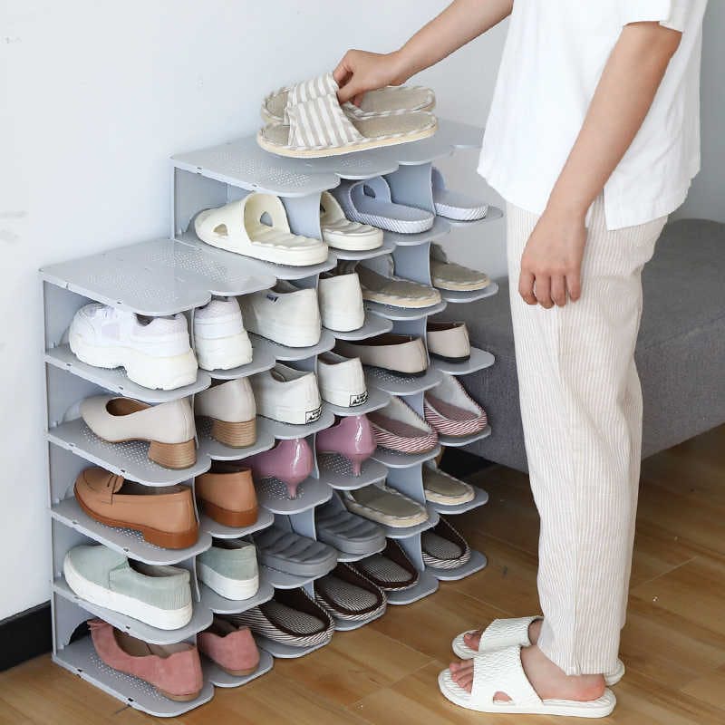 Stackable Pillar Shoe Organiser Fits 6 Pairs of Shoes
