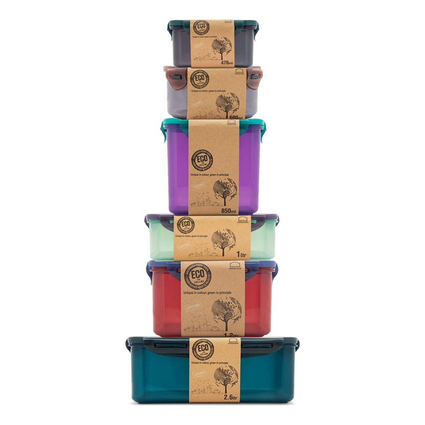 25 off on Set of 6 Eco Recycled Plastic Food Storage Containers