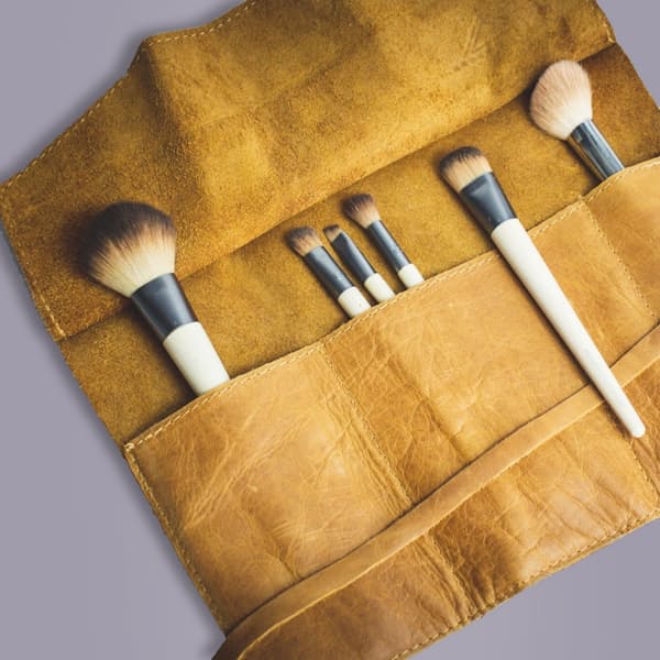 Leather Make-Up Brush Holder