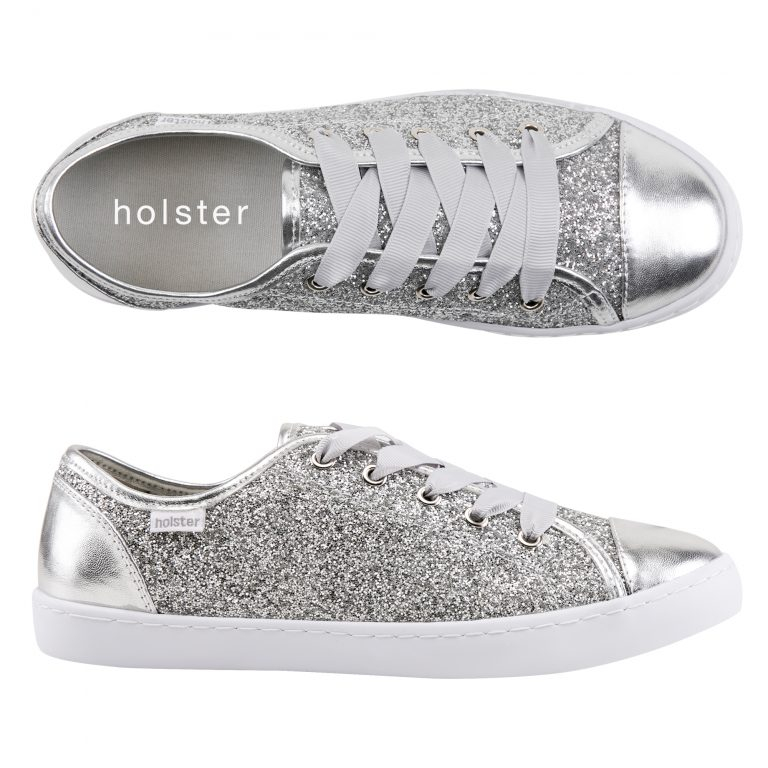 silver glitter sneakers
