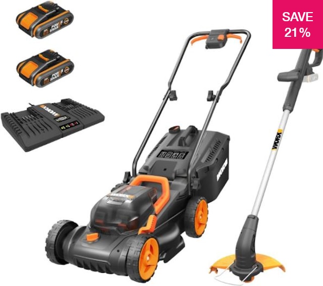 Worx wg927e deals cordless 34cm mower