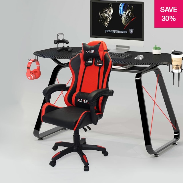 30% off on Ultimate Gaming Chair with Lumbar Support Cushion