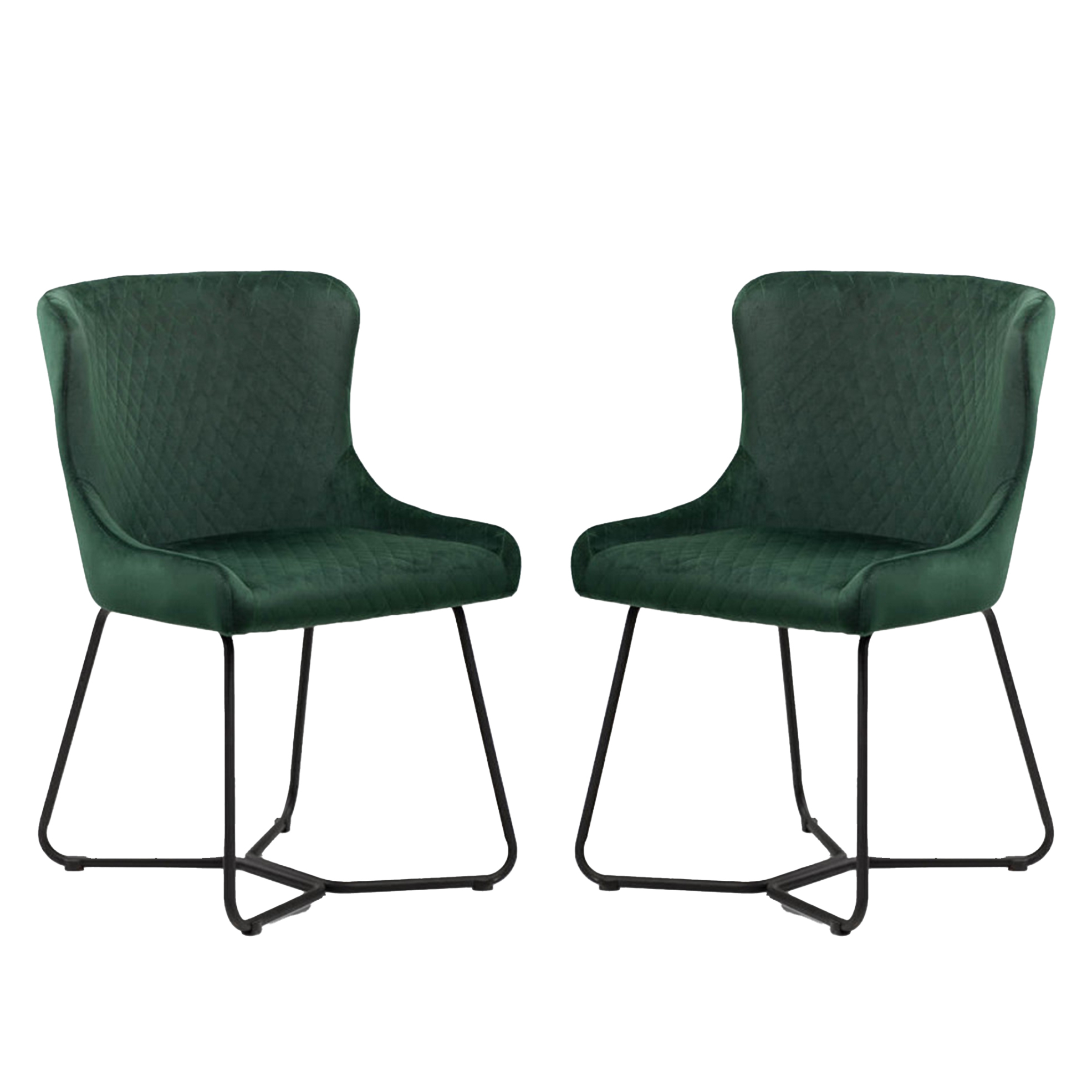 15 off on Set of 2 Emerald Green Dining Chairs