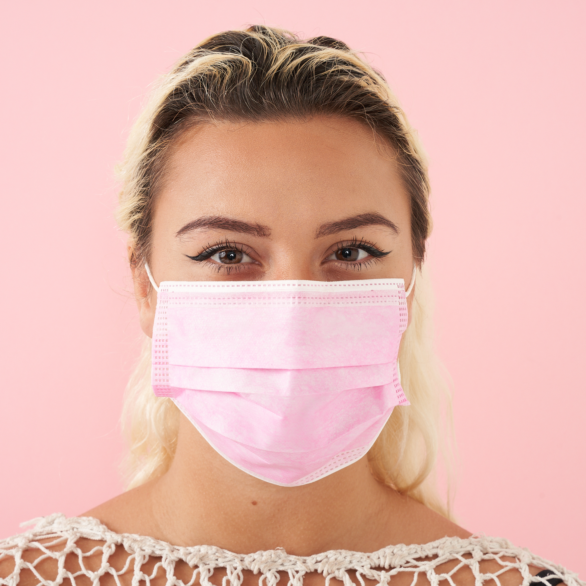 50 off on Pack of 100 3Ply Medical Disposable Pink Face Masks