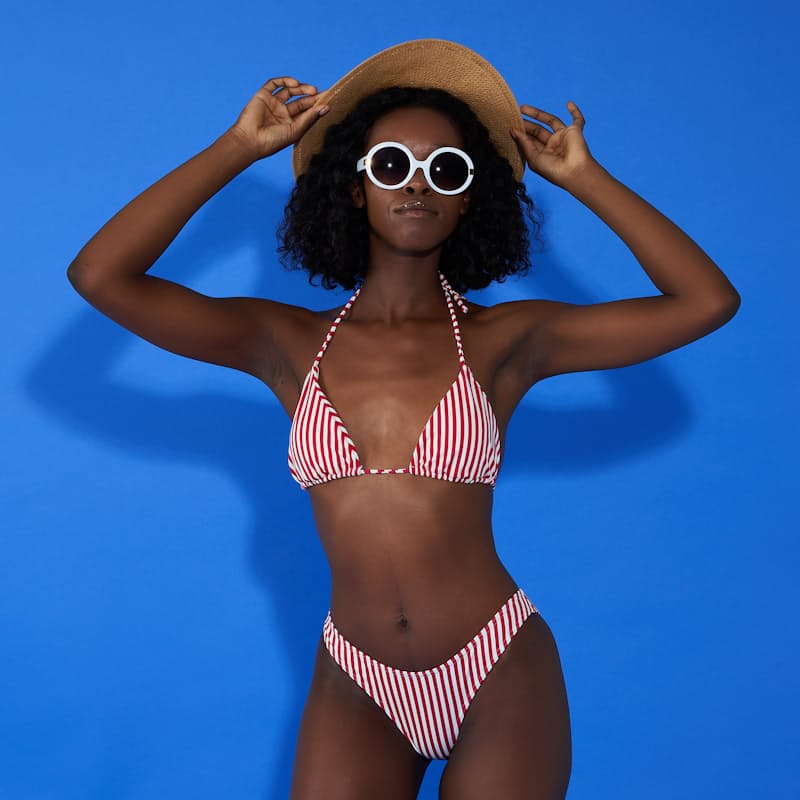 Ladies Striped Bikini Set