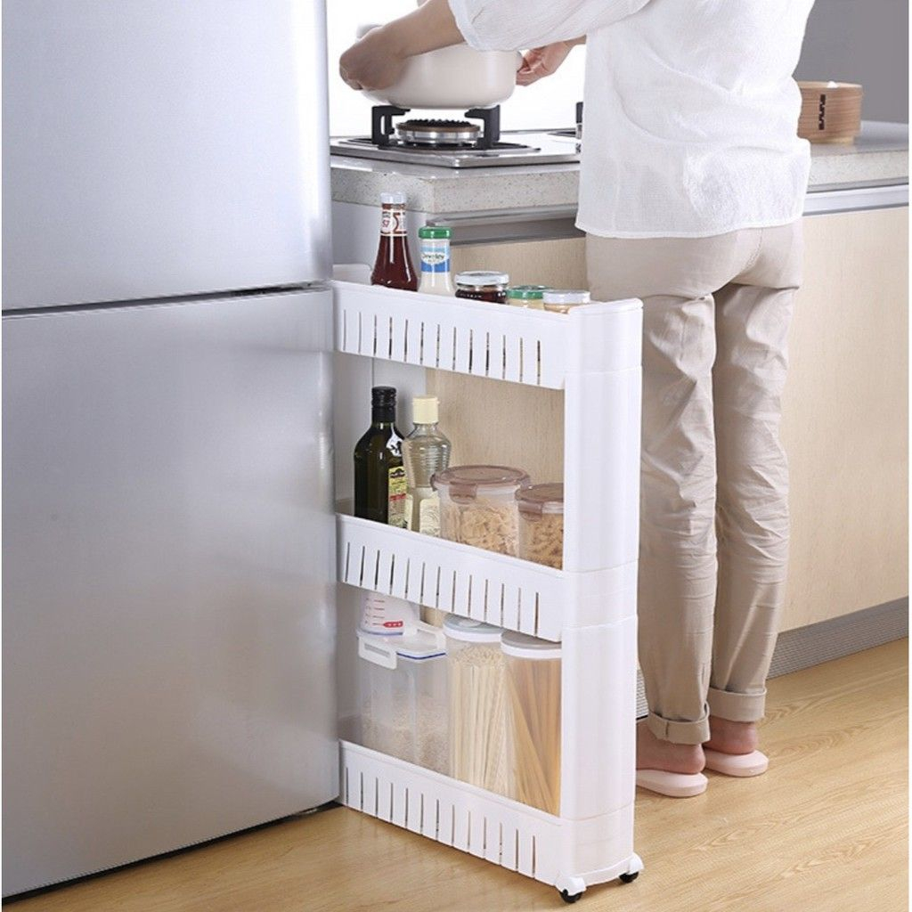 37 off on 3 Tier MultiFunctional Slim Storage Shelf on Wheels
