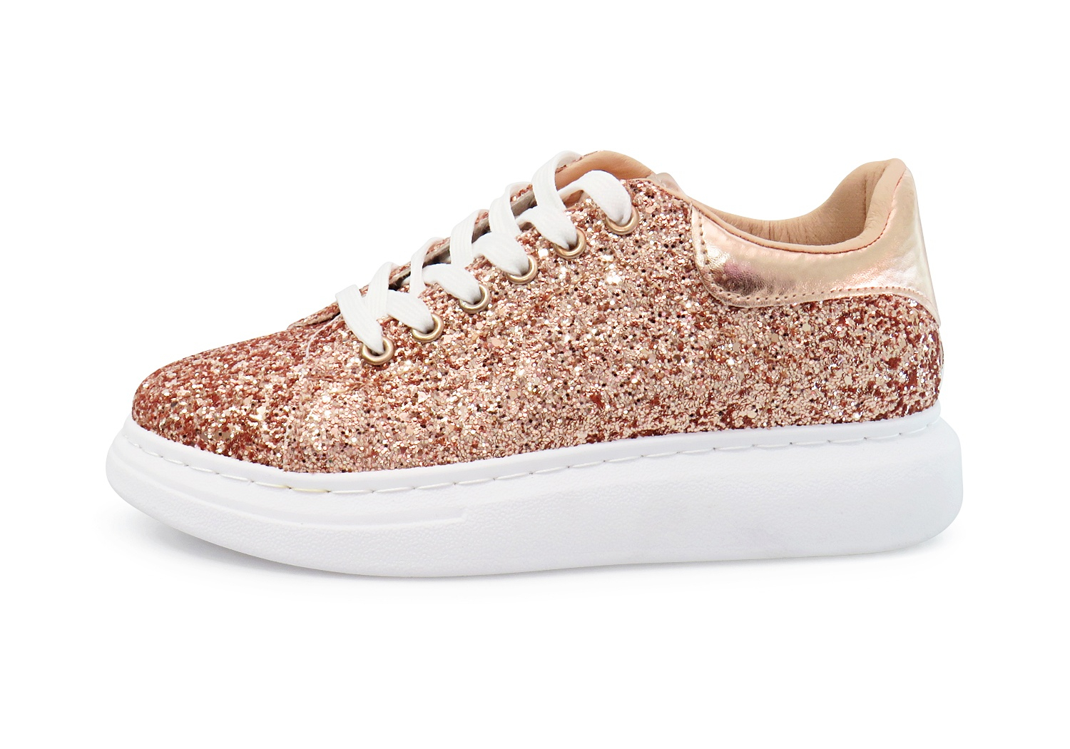 rose gold glitter sneakers