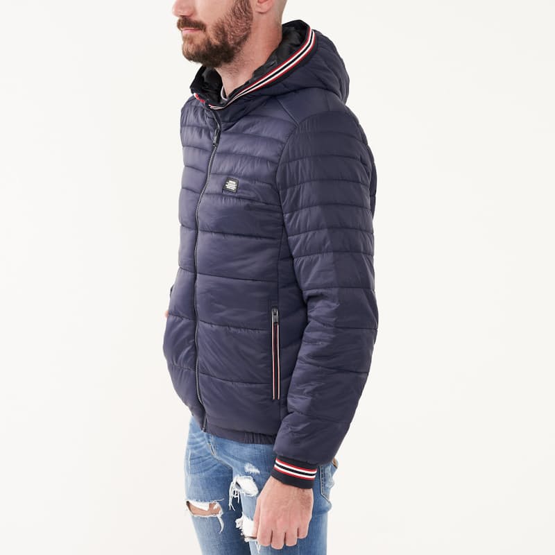 33 Off On Men S Navy Puffer Jacket With Double Zip And Trim 33 Off On Men S Navy Puffer Jacket With Double Zip And Trim