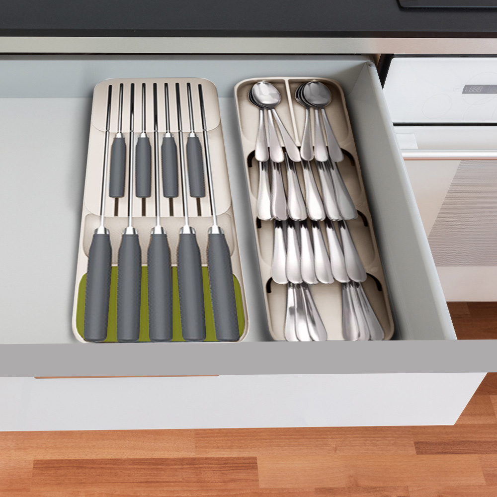 44 off on Double Layer Knife Drawer and Compact Cutlery Organiser Set